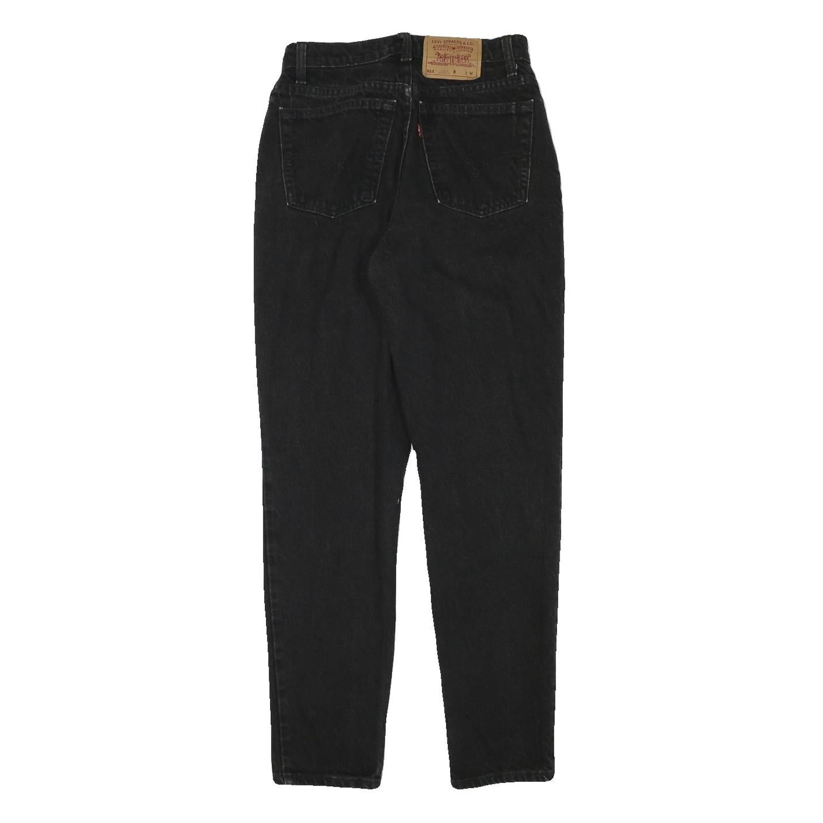 LEVI'S Womens Black Relaxed Straight Denim Medium W26 L29 Classic Zip Jeans