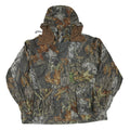 Mens Brown Camouflage Outdoor Jacket XL Polyester Blend Zip Hooded Rocky