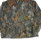 Mens Brown Camouflage Outdoor Jacket XL Polyester Blend Zip Hooded Rocky