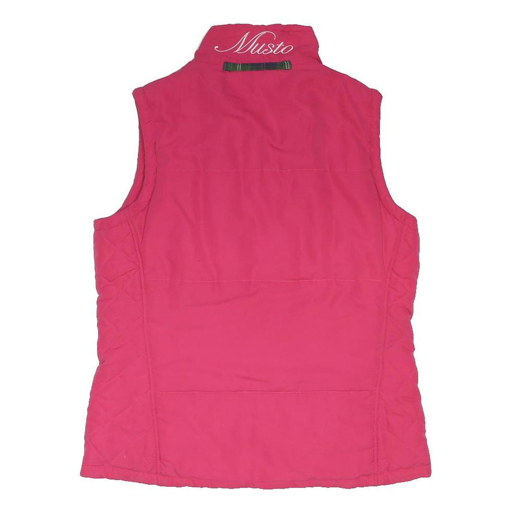 MUSTO Womens Pink Jacket UK 12 Polyester Blend Quilted Sleeveless Zip Outdoor