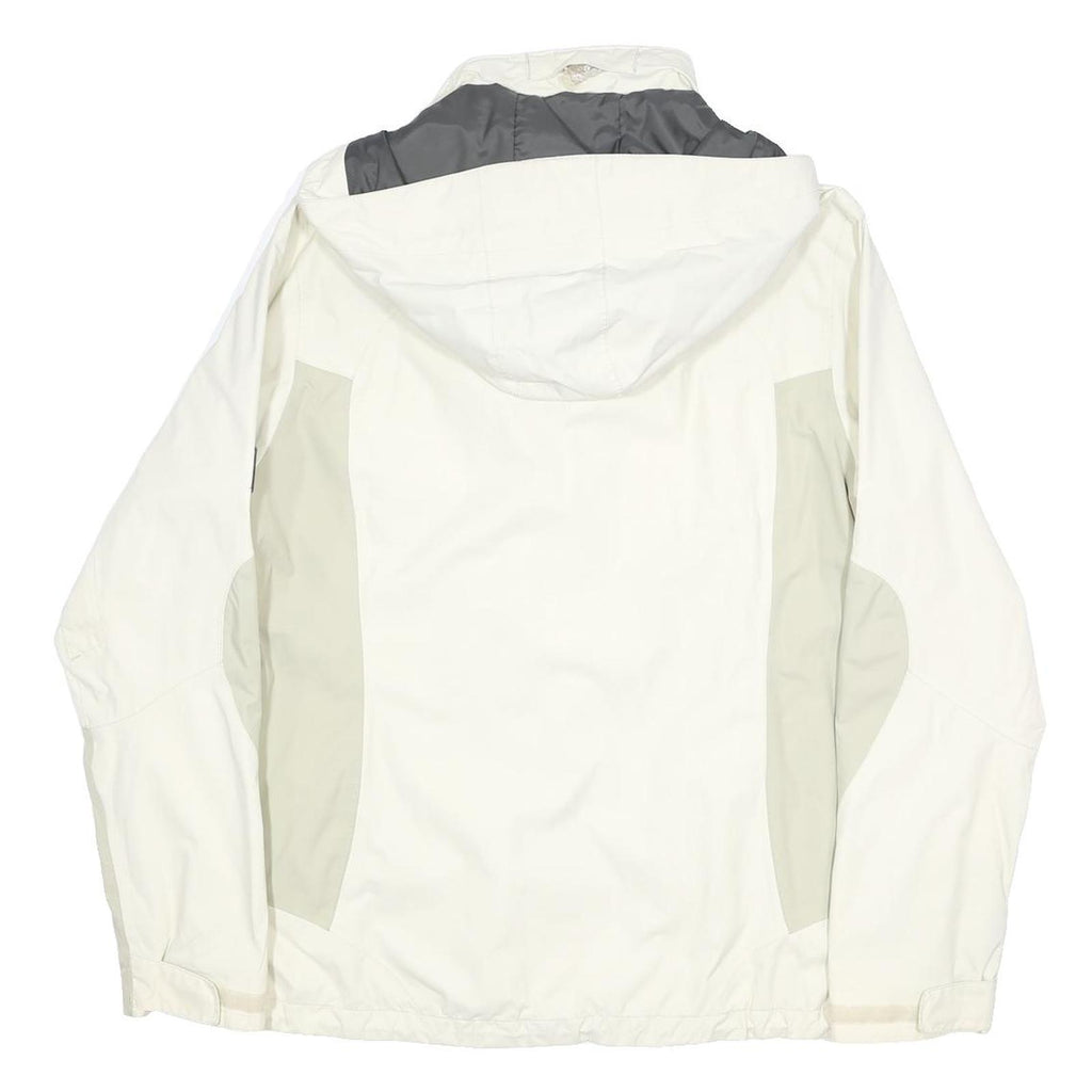 JACK WOLFSKIN Womens White & Light Grey Outdoor Jacket UK 16 Polyamide Zip