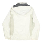 JACK WOLFSKIN Womens White & Light Grey Outdoor Jacket UK 16 Polyamide Zip