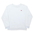 LEVI'S Mens White S Logo Crew Neck Sweatshirt Cotton Blend Pullover
