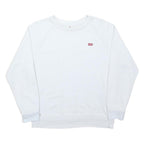 LEVI'S Mens White S Logo Crew Neck Sweatshirt Cotton Blend Pullover