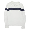 TOMMY HILFIGER Womens White & Navy Plain Pullover Cable Knit Jumper XL Cotton