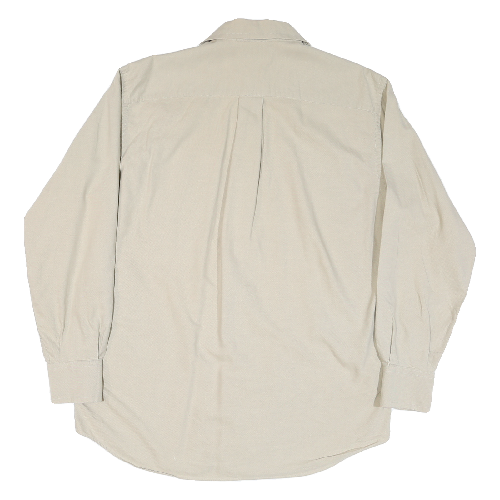 NAUTICA Mens Beige Cotton Blend Shirt L Classic Long Sleeve Button Shirt