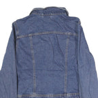 Womens Blue Denim Plain Cotton Button Jacket M Classic Regular Fit