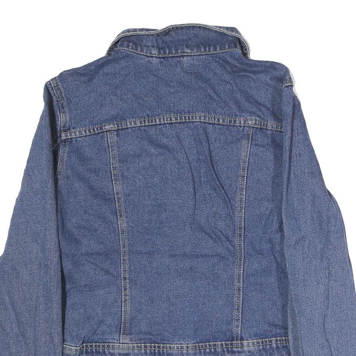 Womens Blue Denim Plain Cotton Button Jacket M Classic Regular Fit