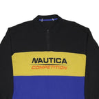 NAUTICA Mens Black & Yellow Blue Cotton Long Sleeve Polo Shirt XL Competition