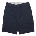 DICKIES Mens Cotton Blend Navy Cargo Shorts XL W38 Relaxed Fit Pockets