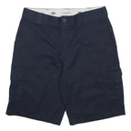 DICKIES Mens Cotton Blend Navy Cargo Shorts XL W38 Relaxed Fit Pockets