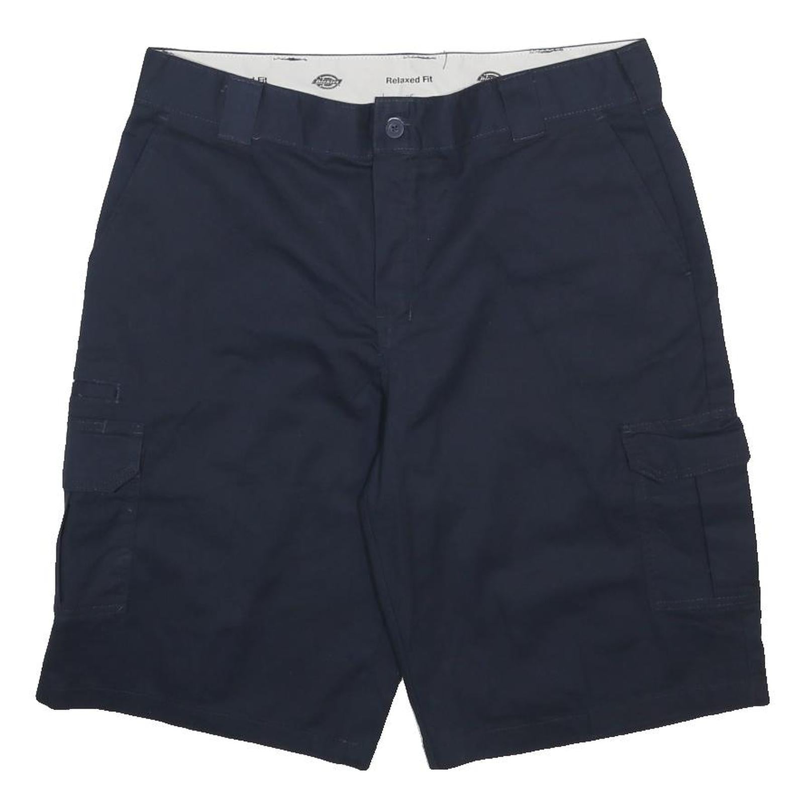 DICKIES Mens Cotton Blend Navy Cargo Shorts XL W38 Relaxed Fit Pockets