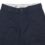 DICKIES Mens Cotton Blend Navy Cargo Shorts XL W38 Relaxed Fit Pockets