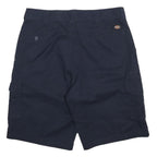 DICKIES Mens Cotton Blend Navy Cargo Shorts XL W38 Relaxed Fit Pockets