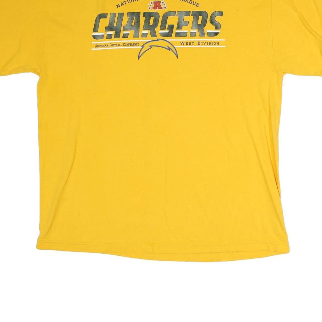 NFL Mens Yellow Chargers Graphic T-Shirt XL Short Sleeve Crew Neck Cotton