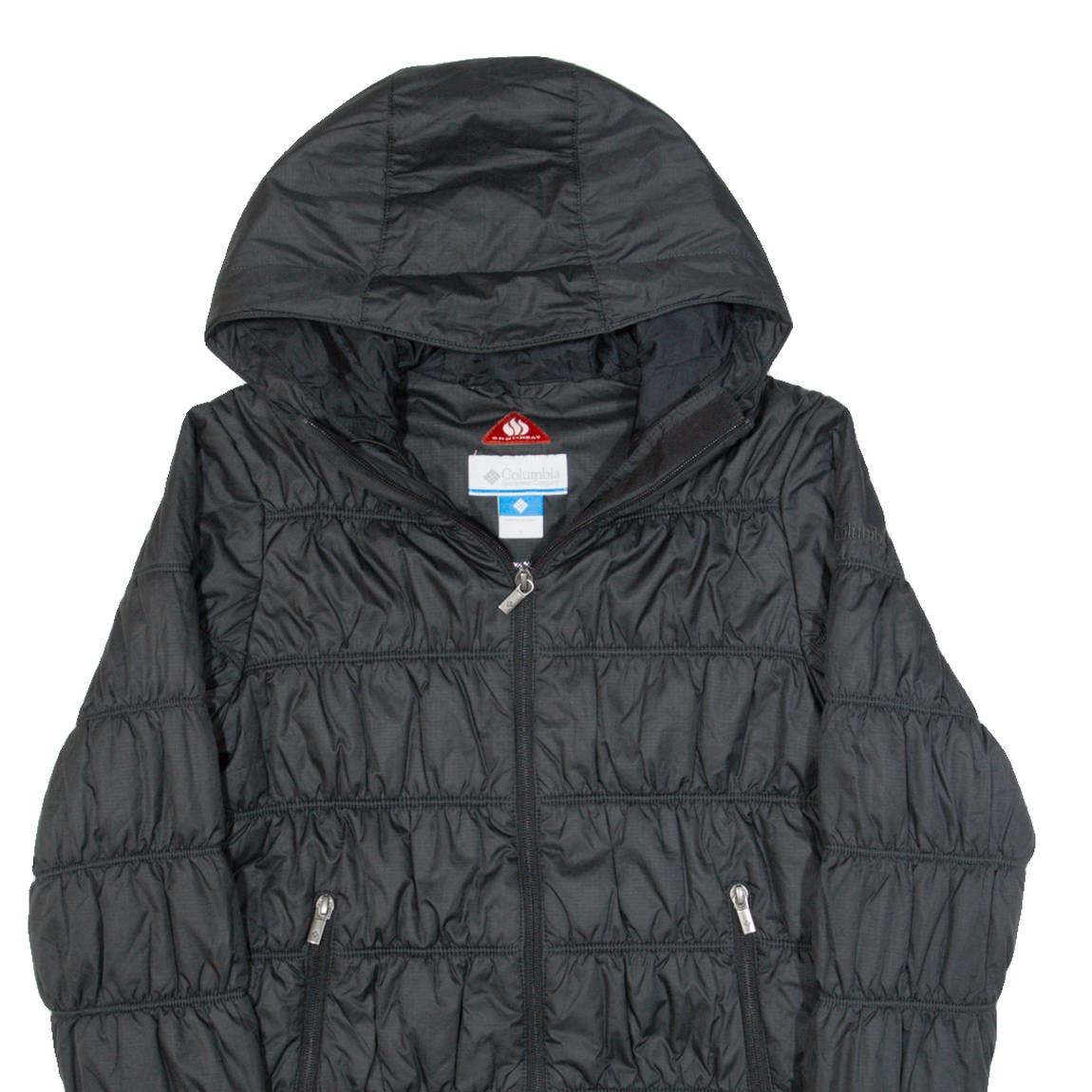 COLUMBIA Omni-Heat Womens Puffer Coat Black Hooded S