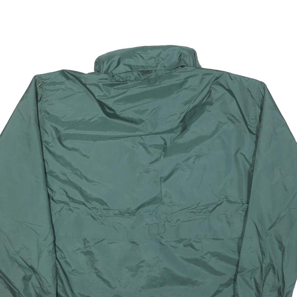 LAL Mens Green Nylon Jacket S Plain Zip Closure Lightweight Casual
