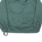 LAL Mens Green Nylon Jacket S Plain Zip Closure Lightweight Casual