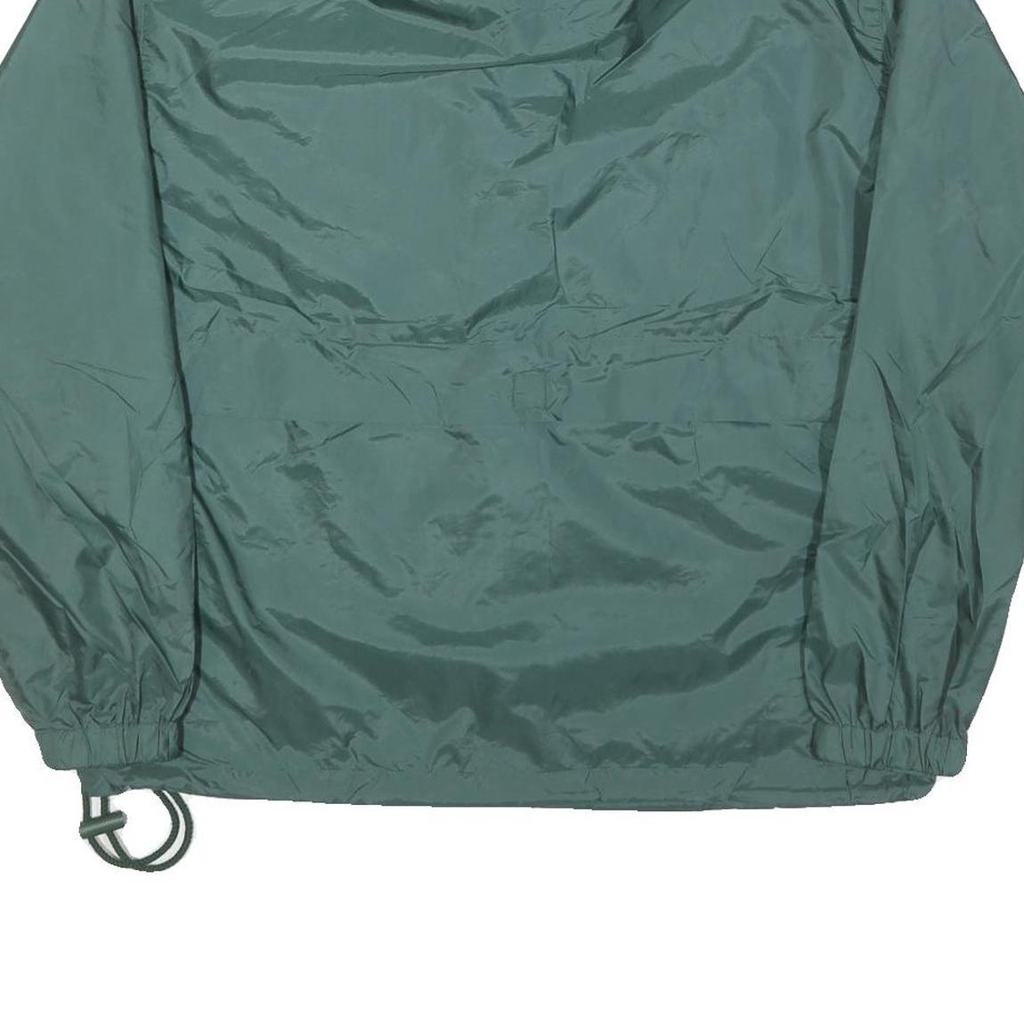 LAL Mens Green Nylon Jacket S Plain Zip Closure Lightweight Casual