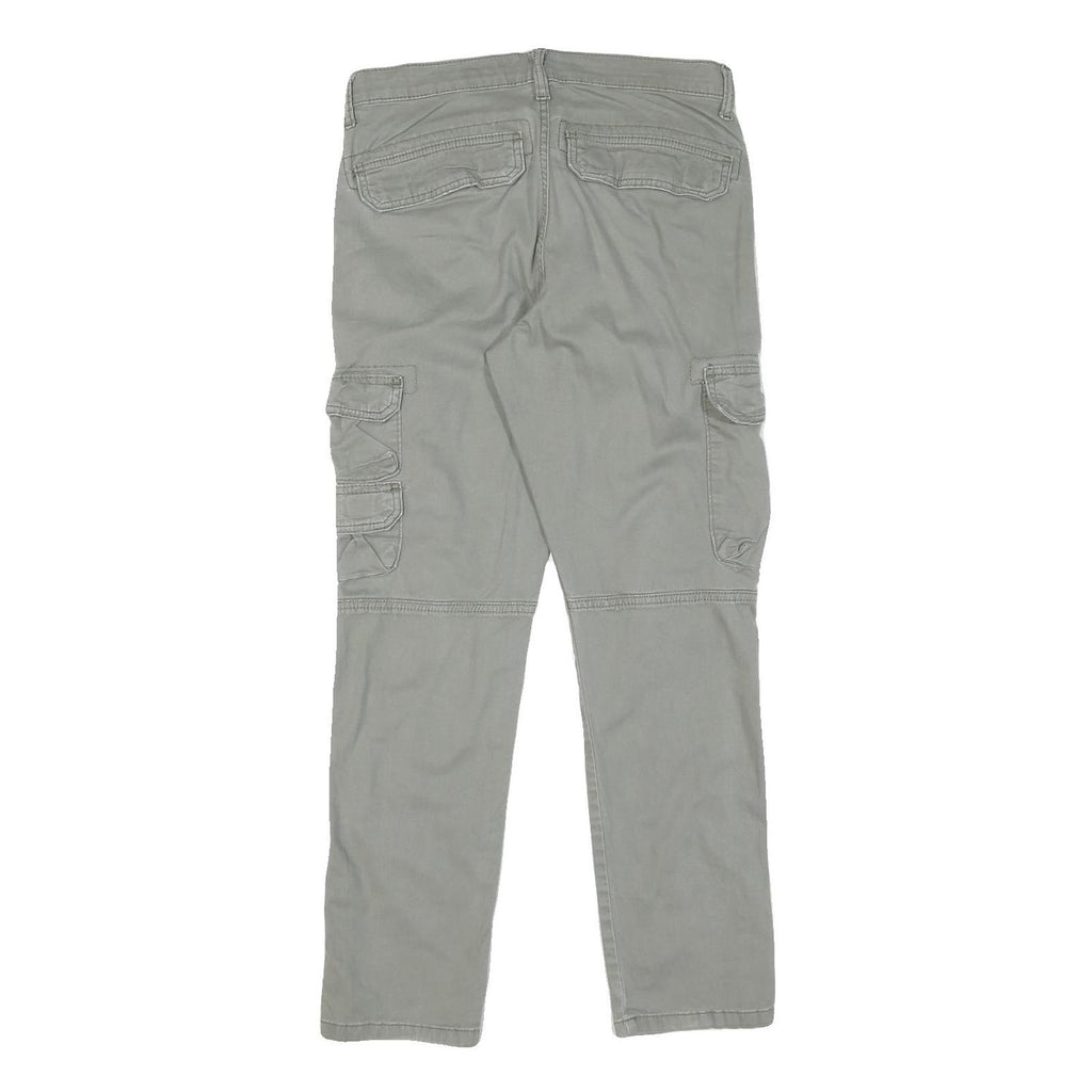 WRANGLER Mens Cotton Grey Slim Straight Trousers W29 L30 Casual Comfort Zip