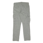 WRANGLER Mens Cotton Grey Slim Straight Trousers W29 L30 Casual Comfort Zip
