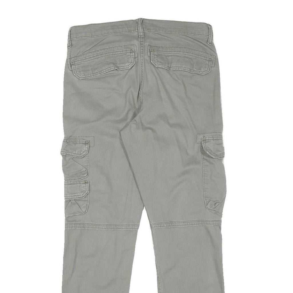 WRANGLER Mens Cotton Grey Slim Straight Trousers W29 L30 Casual Comfort Zip