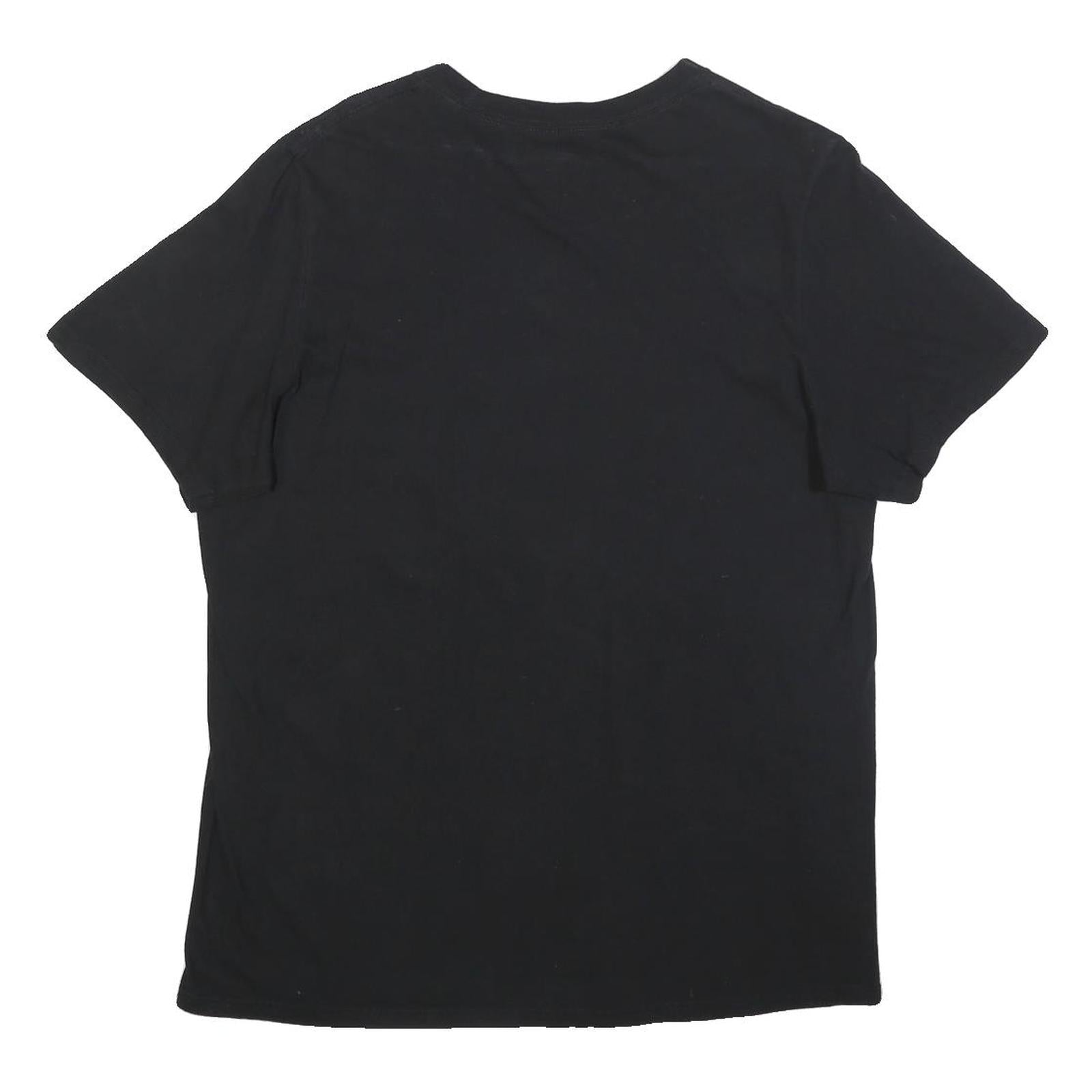 ADIDAS Mens Black Cotton Blend Logo Graphic T-Shirt L Crew Neck Short Sleeve