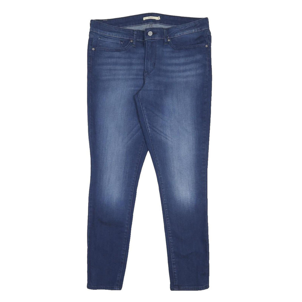 LEVI'S 711 Womens Jeans Blue Slim Skinny Denim Medium W33 L29 Zip Cotton Blend