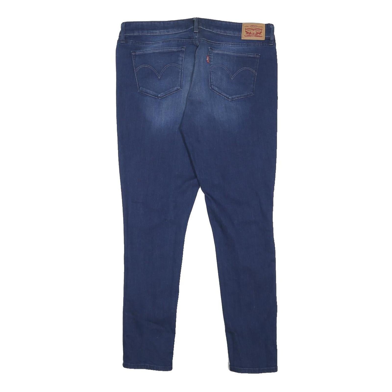 LEVI'S 711 Womens Jeans Blue Slim Skinny Denim Medium W33 L29 Zip Cotton Blend