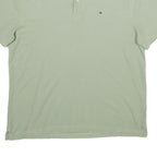 TOMMY HILFIGER Mens Light Green Polo Shirt XL Cotton Blend Short Sleeve Basic