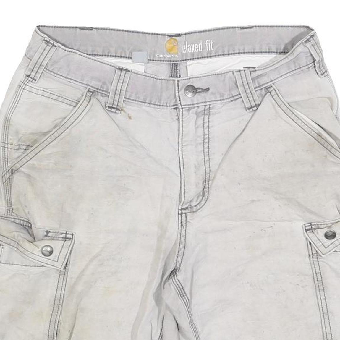 CARHARTT Mens Shorts Beige Casual Cargo M W32 Relaxed Fit Cotton Blend