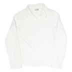 PUMA Womens White Jacket UK 10 Polyester Blend Plain Zip Lightweight Sportswear