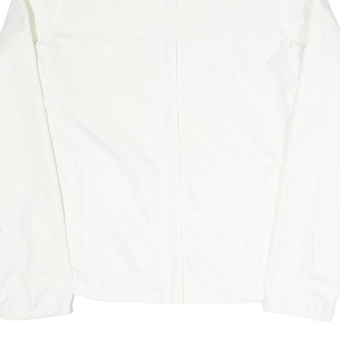 PUMA Womens White Jacket UK 10 Polyester Blend Plain Zip Lightweight Sportswear