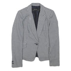ZARA BASIC Womens Black & White Houndstooth Blazer Jacket XS Polyester Blend