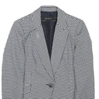 ZARA BASIC Womens Black & White Houndstooth Blazer Jacket XS Polyester Blend