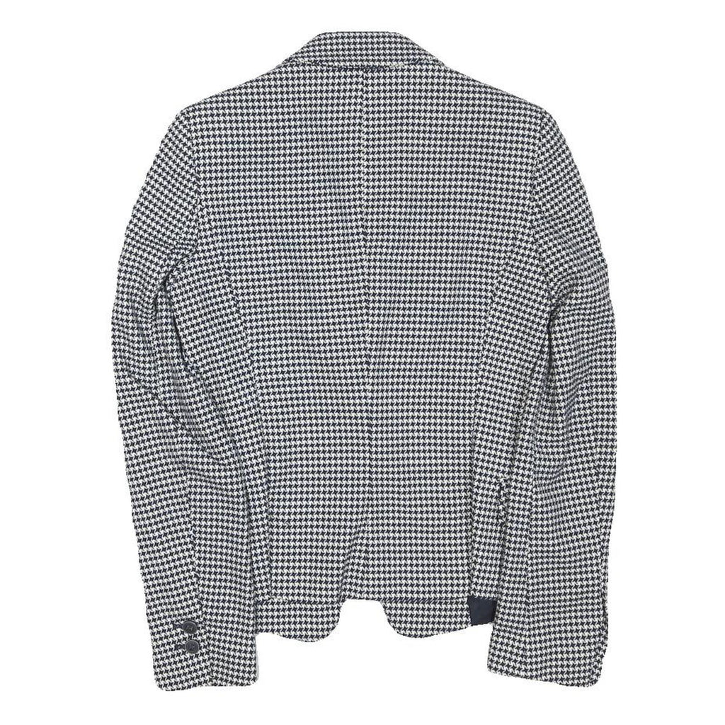 ZARA BASIC Womens Black & White Houndstooth Blazer Jacket XS Polyester Blend