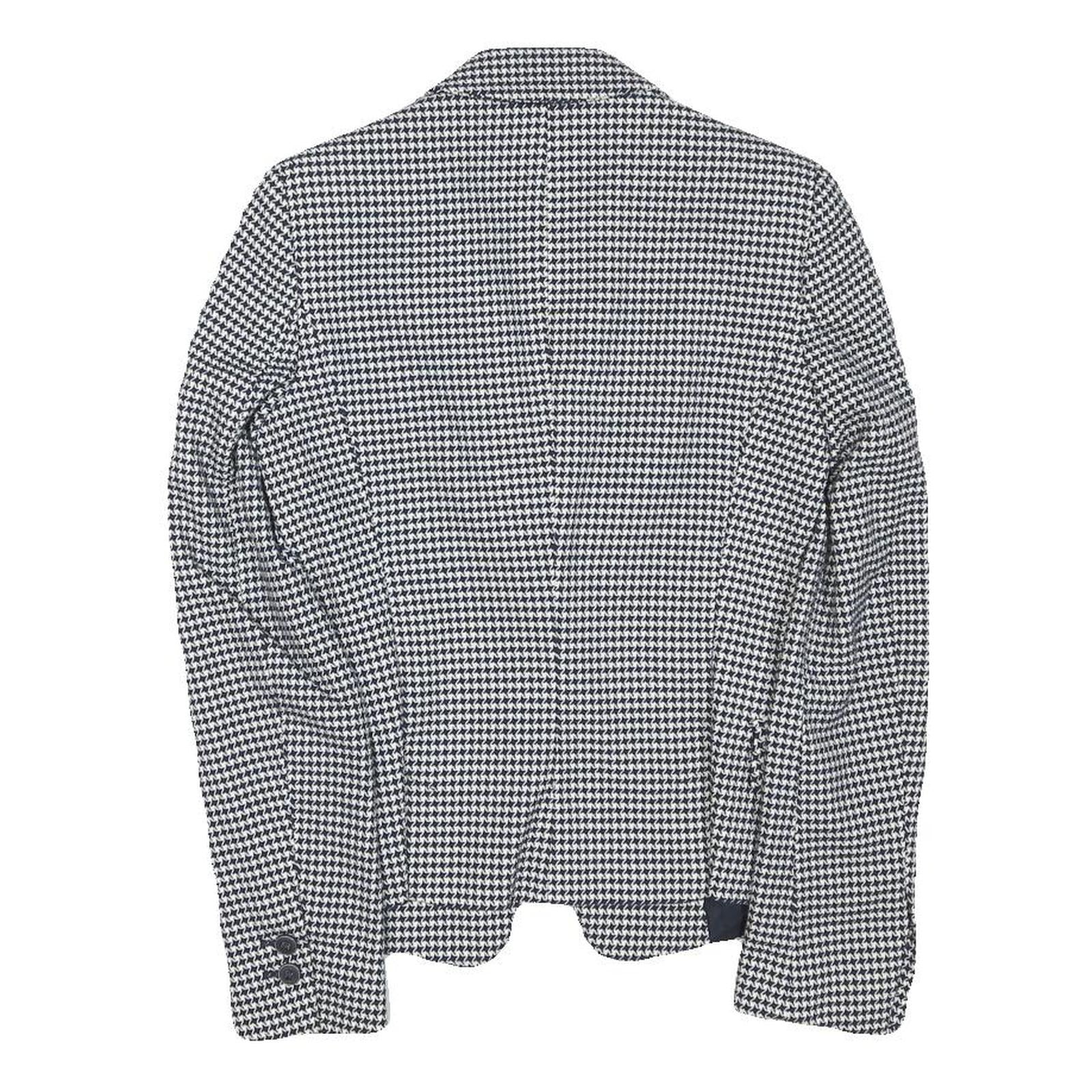 ZARA BASIC Womens Black & White Houndstooth Blazer Jacket XS Polyester Blend
