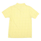 CHAPS Mens Yellow Checked Polo Shirt M Cotton Blend Classic Fit Casual