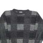 D'AVILA Womens Grey Patterned Jumper Crew Neck Basic Knit L Acrylic Casual