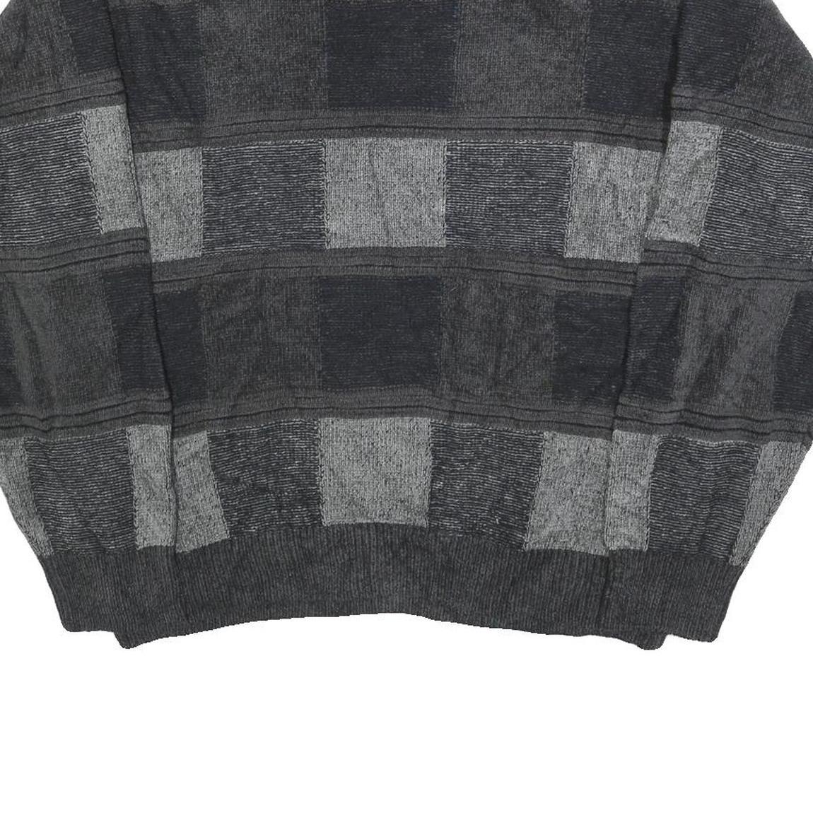 D'AVILA Womens Grey Patterned Jumper Crew Neck Basic Knit L Acrylic Casual