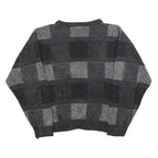 D'AVILA Womens Grey Patterned Jumper Crew Neck Basic Knit L Acrylic Casual