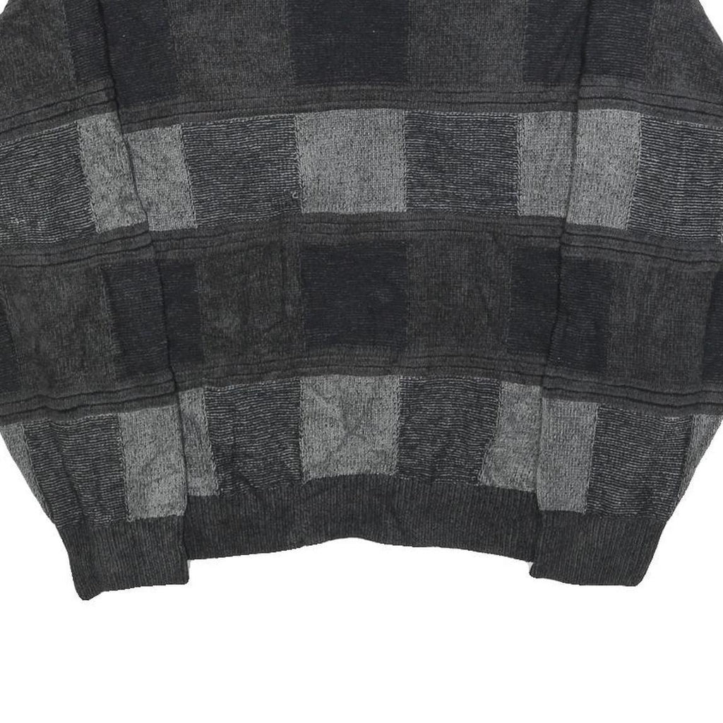 D'AVILA Womens Grey Patterned Jumper Crew Neck Basic Knit L Acrylic Casual