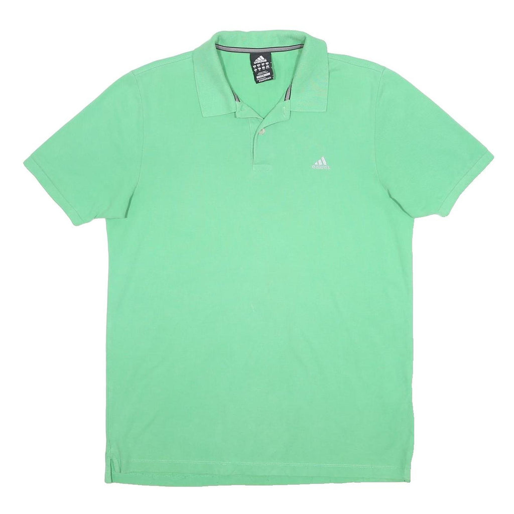 ADIDAS Mens Green Polo Shirt XL Cotton Blend Short Sleeve Basic Sport Casual