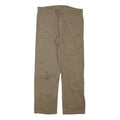 Mens Relaxed Fit Beige Cotton Blend Trousers W36 L31 Zip Closure Casual Workwear
