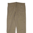 Mens Relaxed Fit Beige Cotton Blend Trousers W36 L31 Zip Closure Casual Workwear