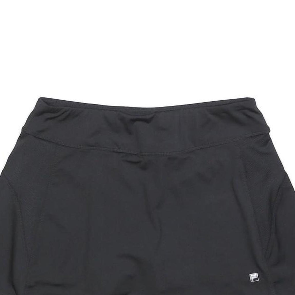 FILA Womens Black Mini Polyester Blend Plain UK 12 Sports Skort Activewear