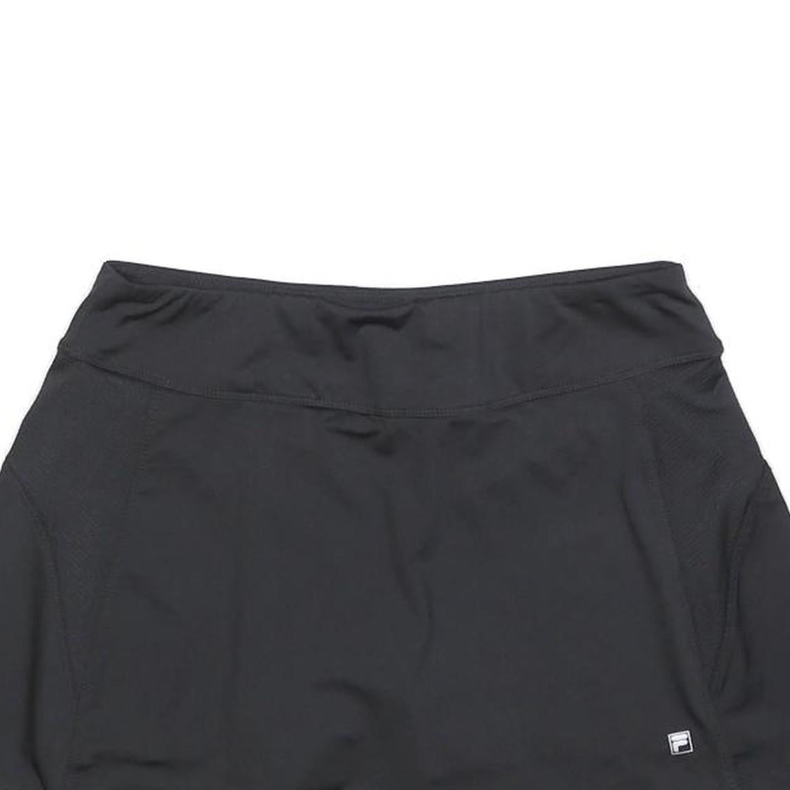 FILA Womens Black Mini Polyester Blend Plain UK 12 Sports Skort Activewear