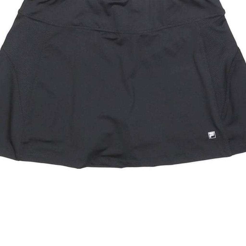 FILA Womens Black Mini Polyester Blend Plain UK 12 Sports Skort Activewear