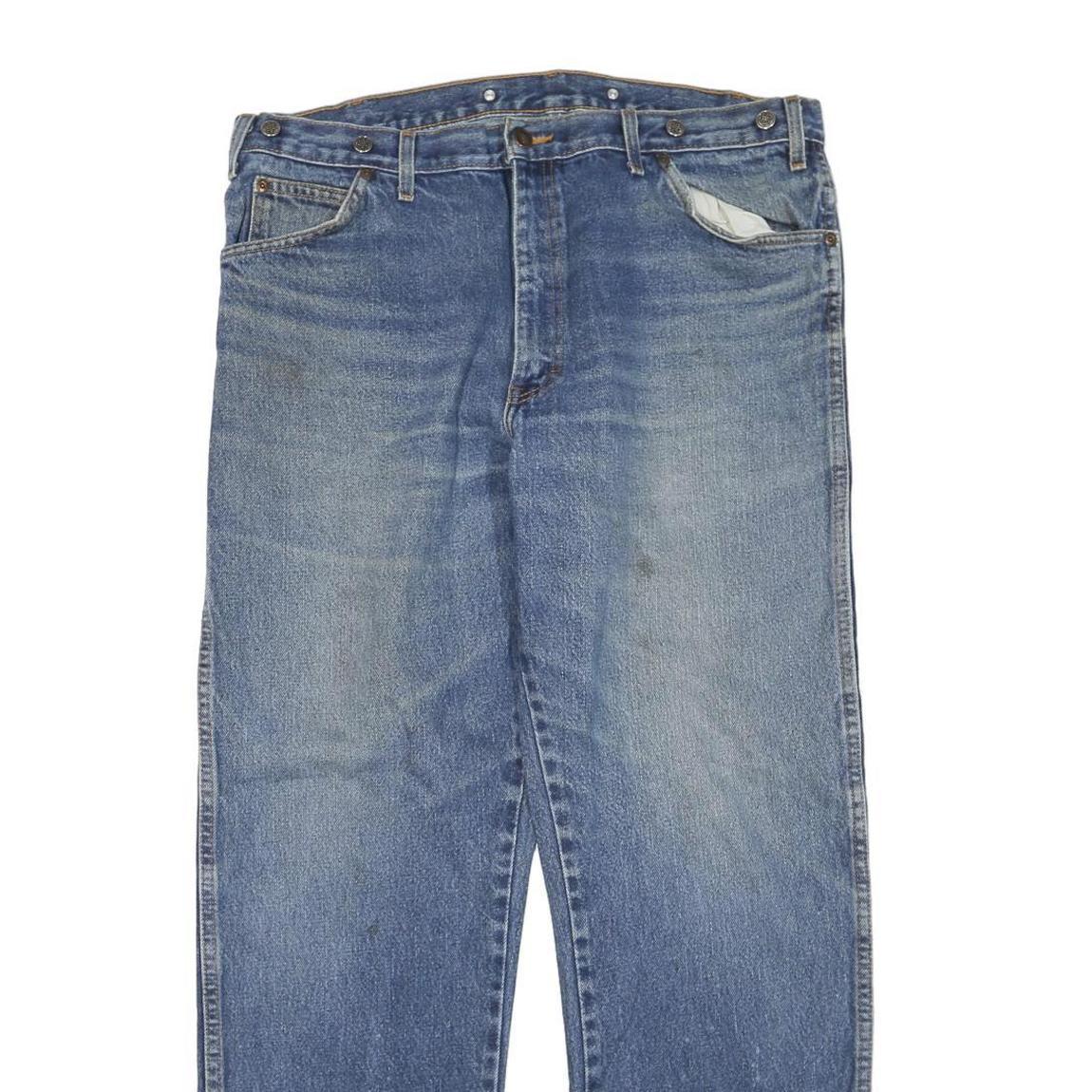 DICKIES Mens Regular Blue Denim Cotton Blend Jeans W38 L30 Zip Casual Workwear