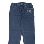 Floral Womens Jeans Blue Regular Skinny W33 L31